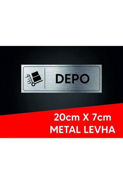 ALFA REKLAM AJANSI صاج معدني فضي مع كتابة وشعار ديبو 20 × 7 سم