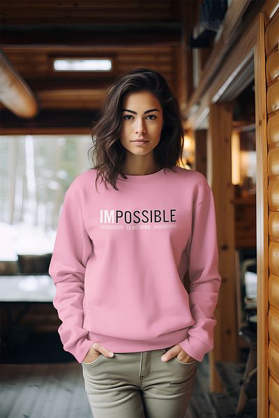 ADABEBEK Hanorac pentru damă, cu gât crew, cu stil Soft Impossible
