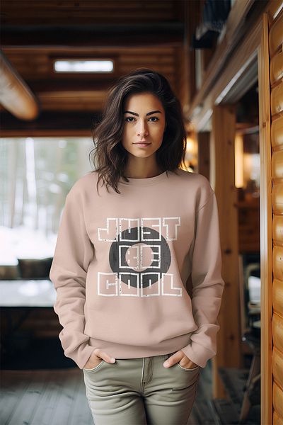 ADABEBEK Γυναικείο φούτερ με λαιμόκοψη σε λευκό Just Be Cool Style