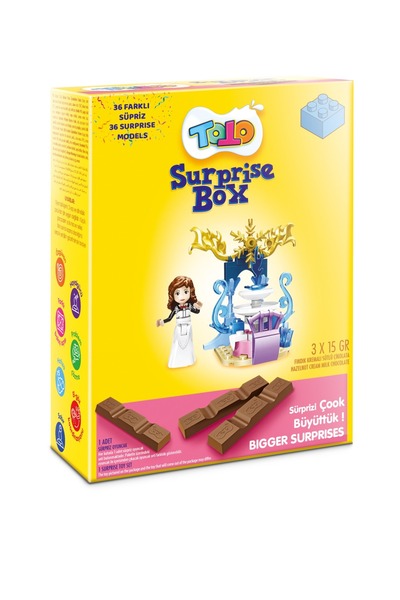 Toto FINDIK KREMALI SÜTLÜ ÇİKOLATAL 3X15 GR OYUNCAK HEDİYELİ SÜRPRİZ BOX-KIZ