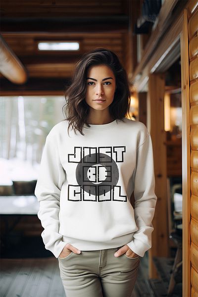 ADABEBEK Μαύρο γυναικείο φούτερ με λαιμόκοψη Just Be Cool Style