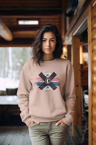 ADABEBEK Γυναικείο φούτερ με λαιμόκοψη Premium Snowboar World Printed Style