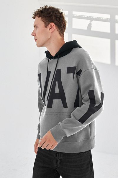 Delpino Φούτερ Half Oversize με κουκούλα