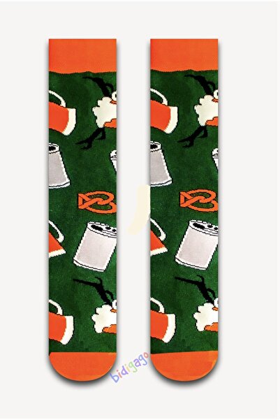 Bidigago Bira Desenli Unisex Kolej Çorap