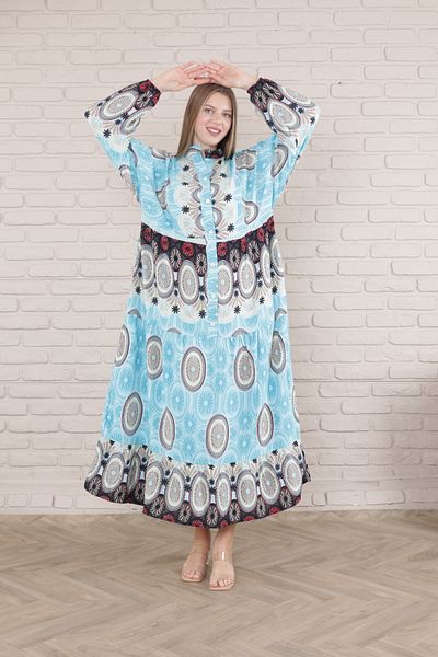 mervemoda Γυναικείο φόρεμα βισκόζης με γιακά με κουμπιά μπροστά
