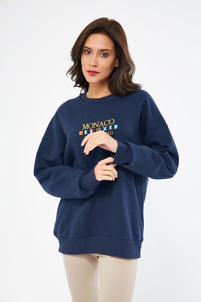 NEWLAKER Унисекс суитшърт с бродерия MONACO Oversize