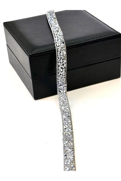ODDA TASARIM ATÖLYESİ Iron-on adherent edges ball chain thin strip silver