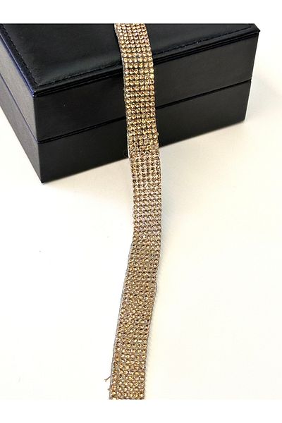 ODDA TASARIM ATÖLYESİ Crystal strip iron-on gold