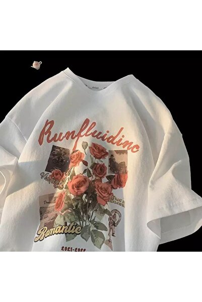 Tarzsokak Tricou alb unisex Rose Collage