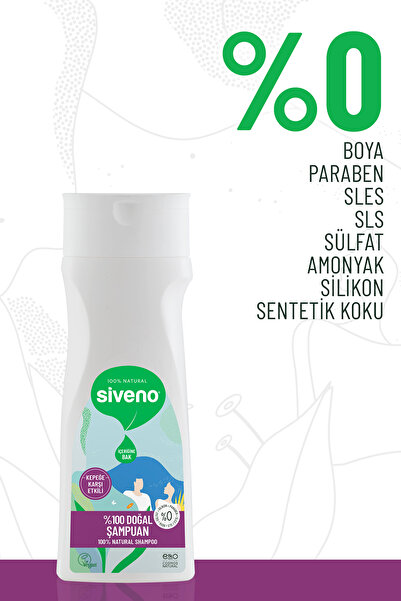 Siveno %100 Doğal Kepeğe Karşı Etkili Şampuan Yağlı Saçlar Çay Ağacı Keklik Üzümü Vegan 300 ml X 2 Adet