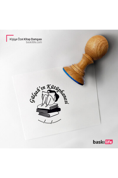 Baskı Life Kişiye Özel Kitap Damgası Kitap Mührü Kaşe Kitap Mühür Özel Damga ...