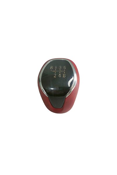 DNC Auto Part Gear Shift Knob for Opel Corsa Crossland Grandland X (Red Leather)