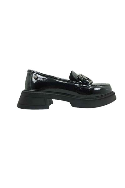 Çarıkçım Bağcıksız Günlük Ayakkabısı Siyah-Kırışık 1007