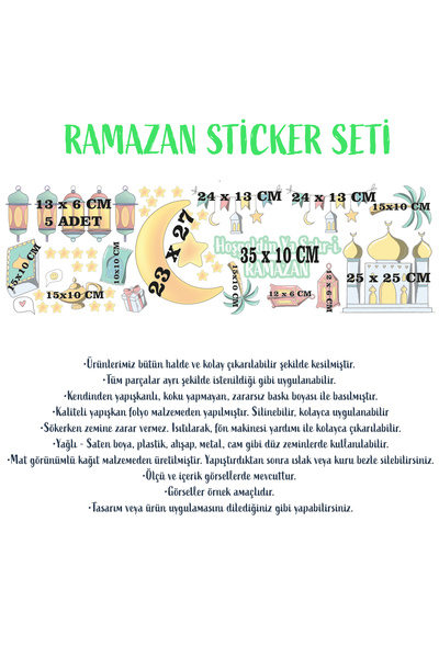 Aysprint Ramadan Bear Themed Door Glass Wall Display Ornaments Welcome Ramadan Sticker - Sticker Set