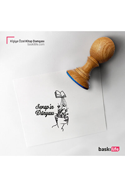 Baskı Life Çiçek Kişiye Özel Kitap Damgası Kitap Mührü Kaşe Kitap Mühür Özel ...