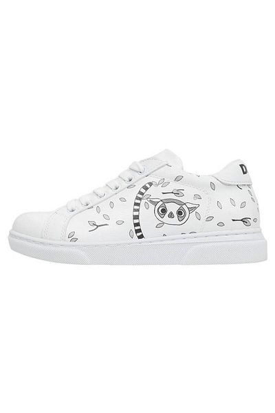 Dogo Pantofi casual albi din piele vegană pentru copii - Design Lemur