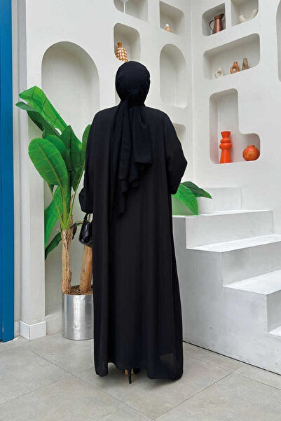 Bym Fashion Waist Ankle Parts Jewelled Dress Abaya Suit 8490 Black