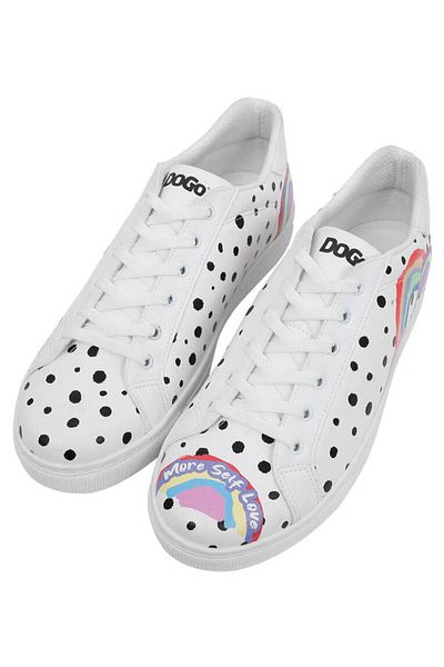 Dogo Ανδρικά Vegan Δερμάτινα Λευκά Casual Sneakers - Περισσότερο Σχέδιο Self Love