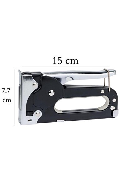 DepoMega 4-8 mm Zımba Tabancası Mobilya Döşeme Siyah-Gümüş Tel Hediyeli