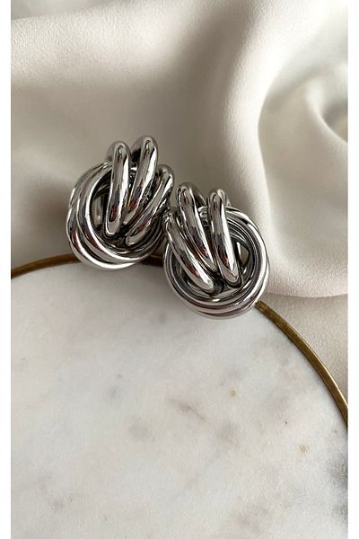 gaila design Steel Spiral Silver Color Hailey Earrings