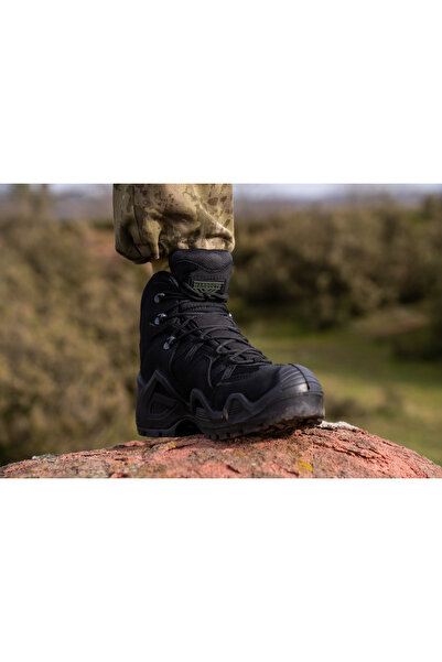 WARBOOTS BLK-2047 NUBUK DERİ WATERPROOF ASTAR ARAZİ VE ASKERİ BOT SİYAH RENGİ YARIM BOY