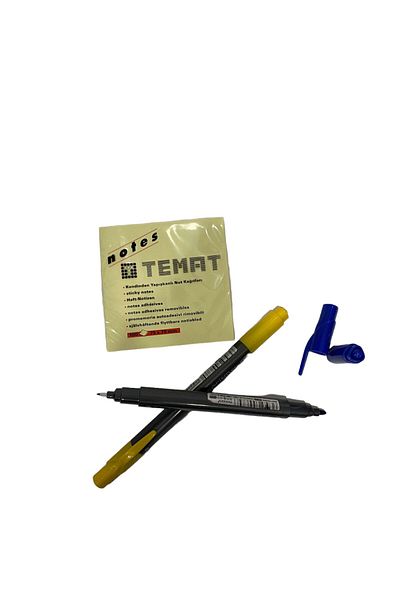 Monami PRİSM 402 DOUBLE END ( M + F ) TWIN LINER 2 COLORS & CONTACT ADHESIVE NOTE PAPER