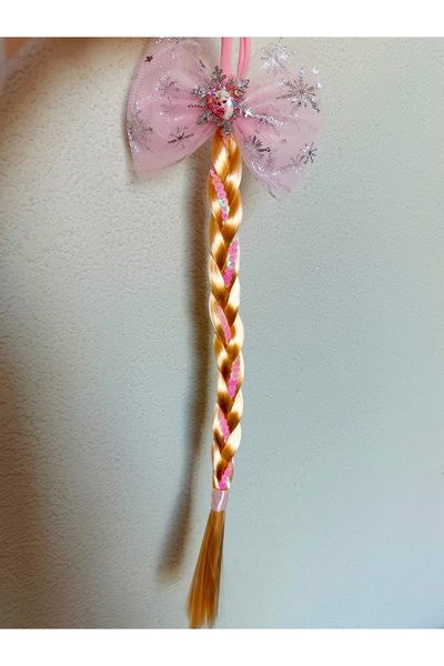 NİLZ Princess and Snowflake Figured Tulle Bow Sequin Braided Hair Rubber Buckle