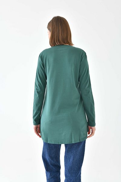 mirach Classy Basic Women's Tunic - Emerald Hijab Tunic Crew Neck Tunic Fit Relax Crew Neck Long Blouse