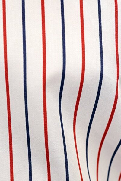MD1974 Striped Cotton Satin Slim Fit Shirt