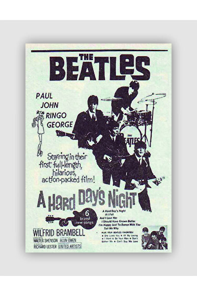 fırsatlar diyarı The Beatles A Hard Day´s Night Punk Rock Metal Duvar Posteri...