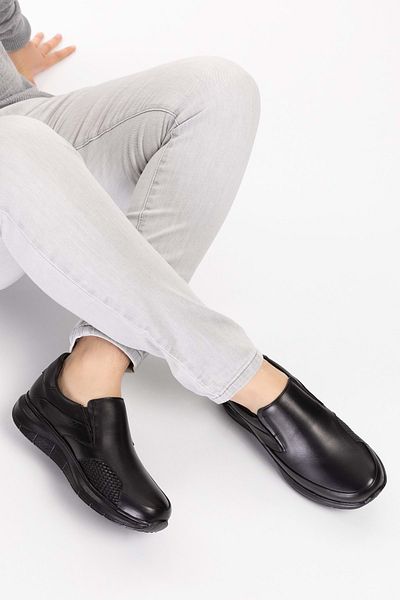 Gondol Pantofi confortabili pentru bărbați din piele naturală, speciali pentru proeminența osoasă af.1920 - Negru - 43