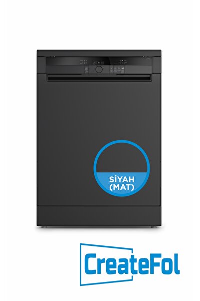 CreateFol Mat Siyah Kendinden Yapışkanlı BULAŞIK MAKİNESİ Kaplama Folyosu 70X100