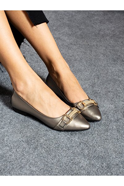 Alemdar Shoes RİCHES Platin Toka Detay Kadın Babet