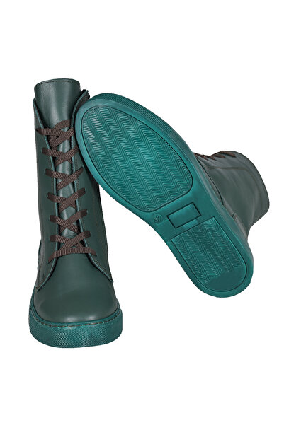NOOSY Genuine Antique Leather Green Women's Boots