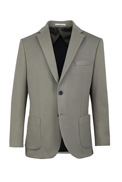 Uki VİZON Mono Yaka, Torba Cep, Çift Yırtmaç Ceket