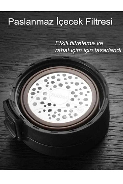 Janset Personal Thermos with Safety Lock Leak Proof Stainless Steel Filter for tea coffee herbal tea