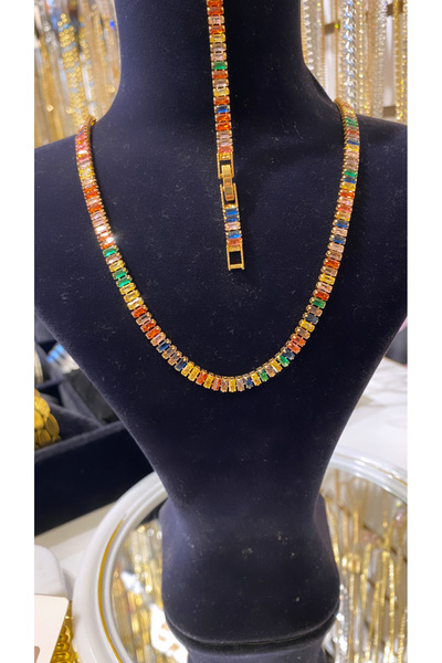 Eso Renkli su yolu kolye bileklik takim