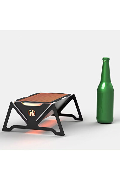 ARVALLI Mini Masa Üstü Çok Küçük Kamp Mangalı Portatif Taşınabilir Bez Çantalı