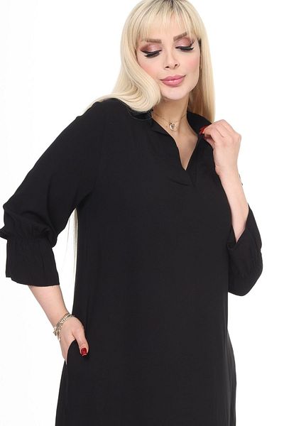 Eceyaman moda women black long battal plus size dress