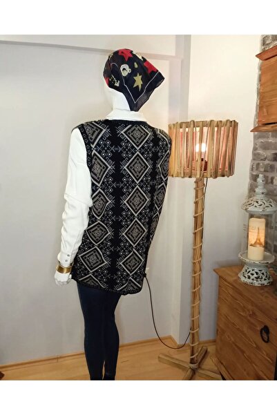 Global-Store KİLİM PATTERN VEST-BLACK