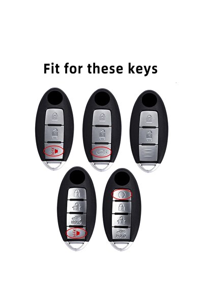 AYCANSTORE Carcasa Tpu pentru telecomandă Nissan cu 4 butoane (argintiu)