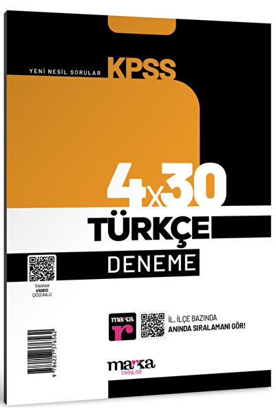 Marka Yayınları 2026 Kpss Genel Yetenek Türkçe 4x30 Deneme Tamamı Video Çözümlü