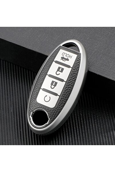 AYCANSTORE Carcasa Tpu pentru telecomandă Nissan cu 4 butoane (argintiu)