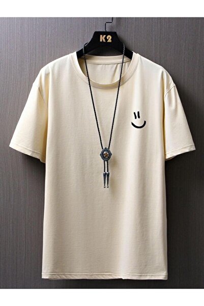 MANCY Tricou oversize din bumbac cu decolteu rotund cu imprimeu unisex