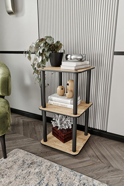 messer Dekoratif MASİVO KİTAPLIK 3 Katlı 34x34 Dikdörtgen Çok Amaçlı Raf SAFİ...