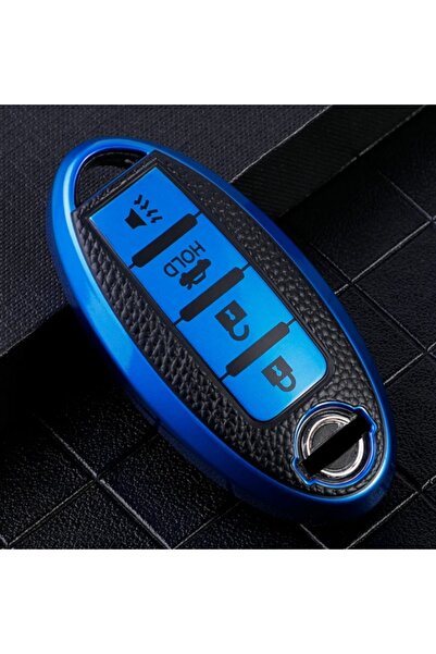 AYCANSTORE Husă Tpu pentru telecomandă Nissan cu 4 butoane (albastru)