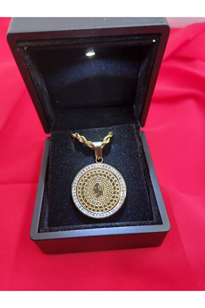 Demeter Tam Altın Halat Zincir Çelik Kolye