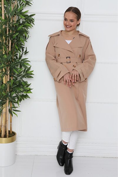 Wazze Su İtici Astarsız Oversize Trençkot