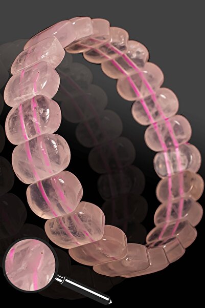 Tesbih Atölyesi Sertifikalı Rolex Model AAA+ Kalite Gerçek Pembe Kuvars Taşı ...