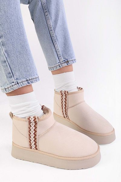 Shoeberry Жіночі бежеві замшеві черевики Uppy